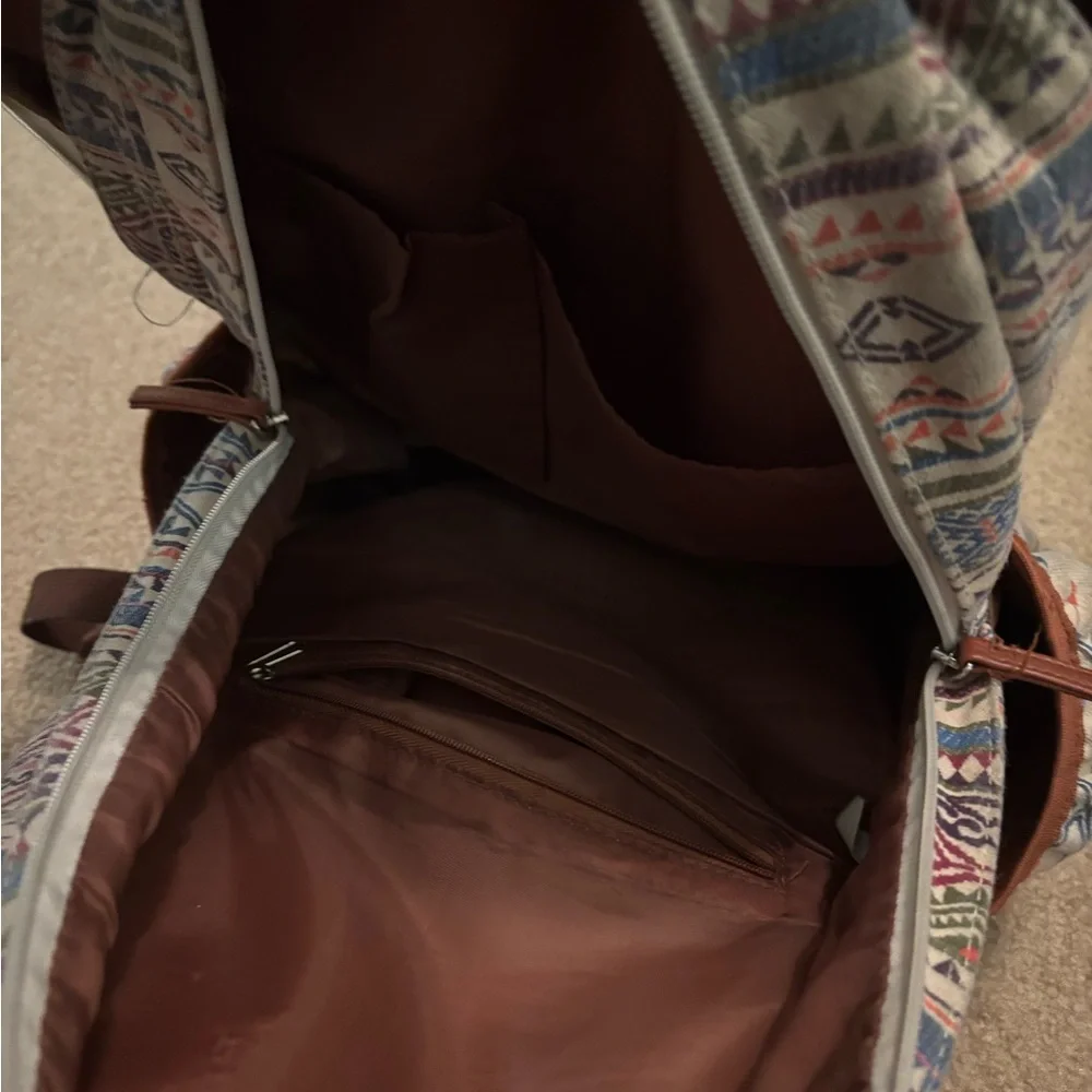 Born Brown Backpack with White Accents